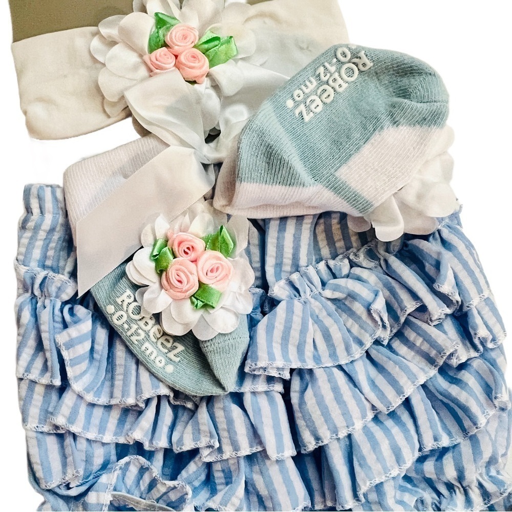 Robeez Baby Girl Ruffle Tutu Flower Matching Set - Picture 8 of 8
